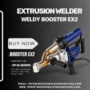 Weldy EX2 extrusion welding machine with 360 degree rotating welding shoe