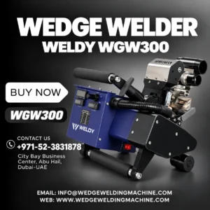 Weldy WGW 300 wedge welding machine with copper hot wedge for geomembrane seams